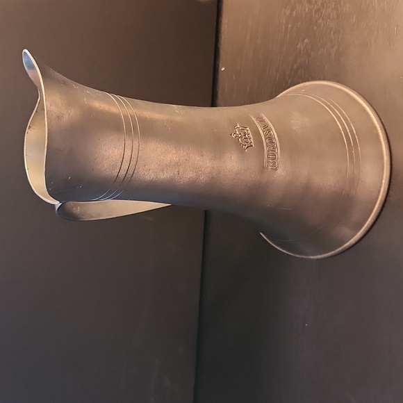 Extremely Rare Bordsvin Scandia Tenn tall narrow tin vessel Scandinavian vintage